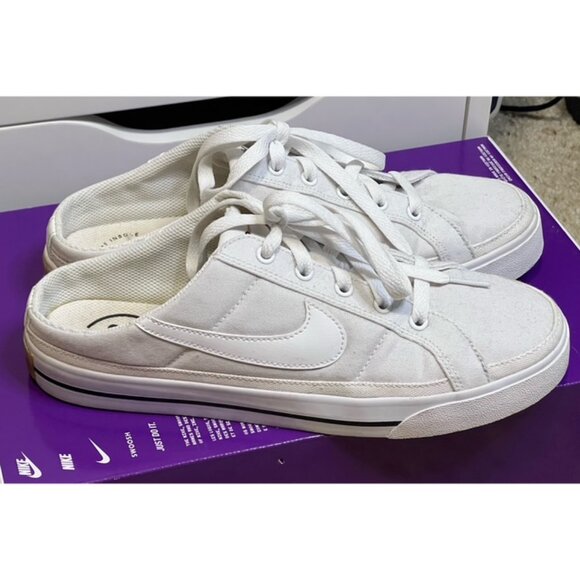 Nike Women's Court Legacy Mule White Size 8.5 Shoes EUC No Box DB3970-100 Loafer - Picture 2 of 7